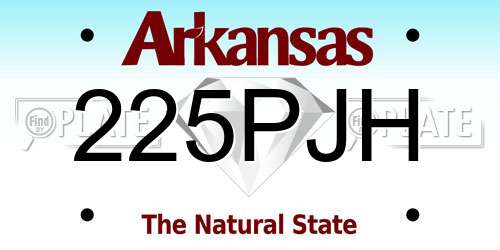 225PJH Arkansas License Plate