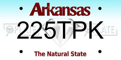 225TPK Arkansas License Plate