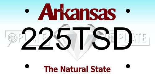 225TSD Arkansas License Plate