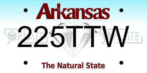 225TTW Arkansas License Plate