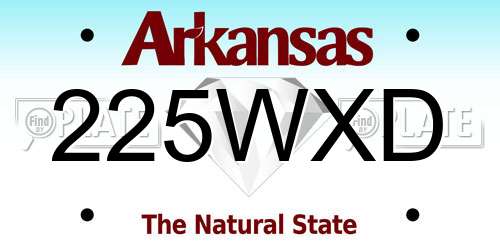 225WXD Arkansas License Plate