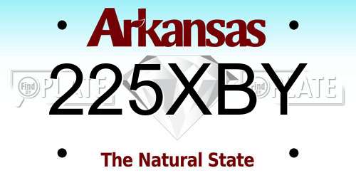225XBY Arkansas License Plate