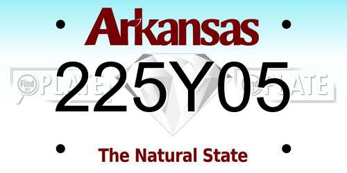 225Y05 Arkansas License Plate