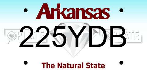 225YDB Arkansas License Plate