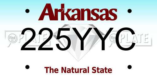 225YYC Arkansas License Plate