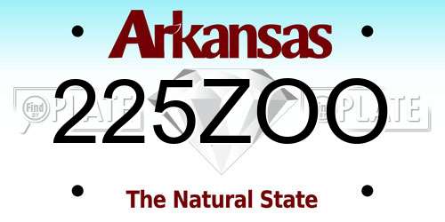 225ZOO Arkansas License Plate