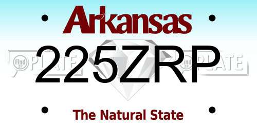 225ZRP Arkansas License Plate