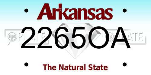 2265OA Arkansas License Plate