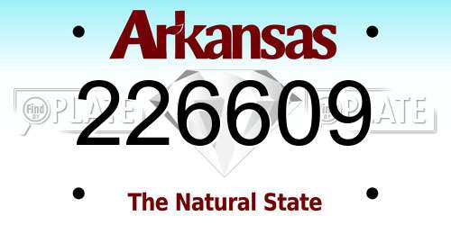 226609 Arkansas License Plate