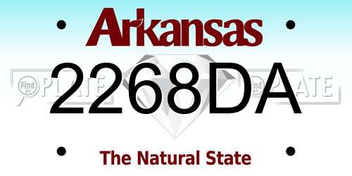 2268DA Arkansas License Plate