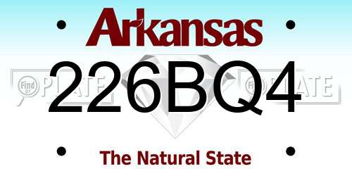 226BQ4 Arkansas License Plate