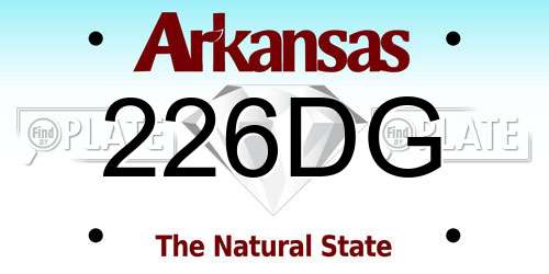 226DG Arkansas License Plate