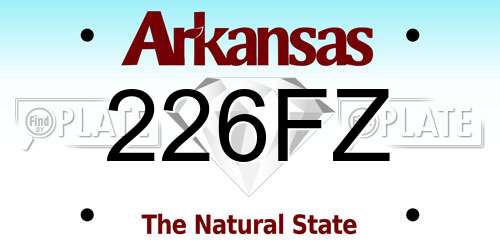 226FZ Arkansas License Plate