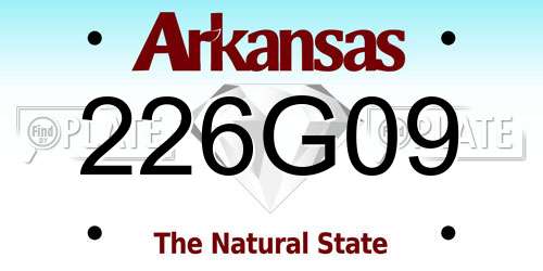 226G09 Arkansas License Plate