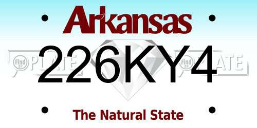 226KY4 Arkansas License Plate