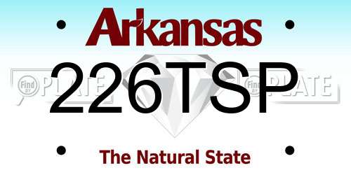 226TSP Arkansas License Plate