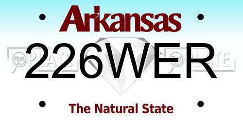 226WER Arkansas License Plate