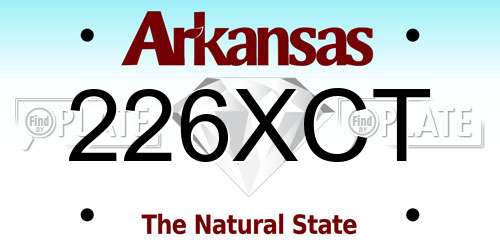 226XCT Arkansas License Plate