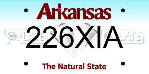 226XIA Arkansas License Plate