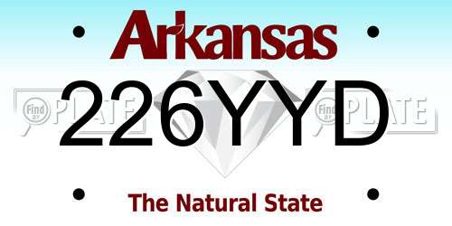 226YYD Arkansas License Plate