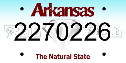 2270226 Arkansas License Plate