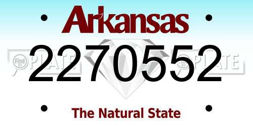2270552 Arkansas License Plate