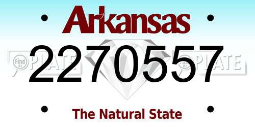 2270557 Arkansas License Plate