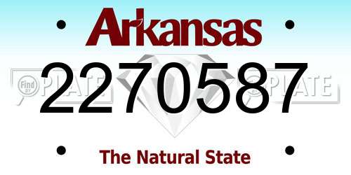 2270587 Arkansas License Plate