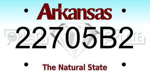 22705B2 Arkansas License Plate