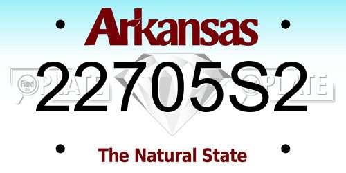 22705S2 Arkansas License Plate
