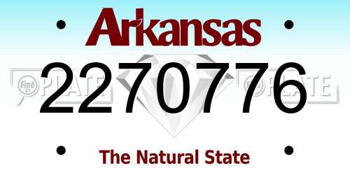 2270776 Arkansas License Plate