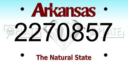 2270857 Arkansas License Plate