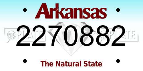 2270882 Arkansas License Plate