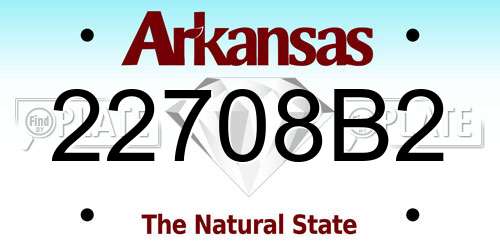 22708B2 Arkansas License Plate