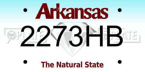 2273HB Arkansas License Plate