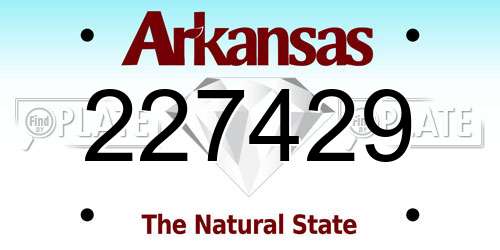 227429 Arkansas License Plate