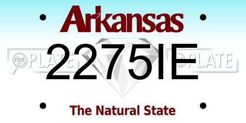 2275IE Arkansas License Plate