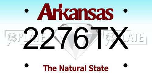 2276TX Arkansas License Plate