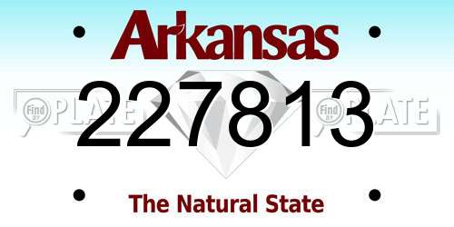 227813 Arkansas License Plate