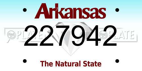 227942 Arkansas License Plate