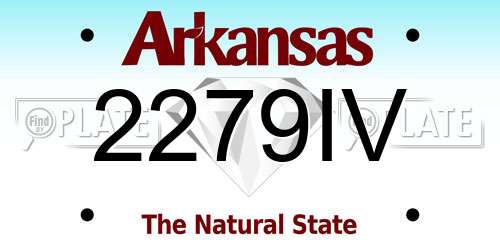 2279IV Arkansas License Plate