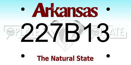227B13 Arkansas License Plate