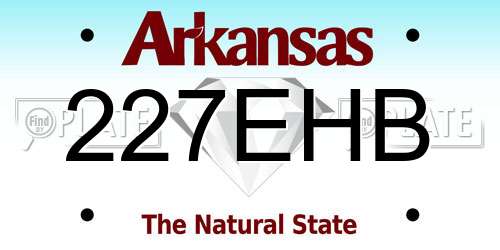 227EHB Arkansas License Plate