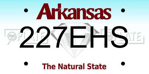 227EHS Arkansas License Plate