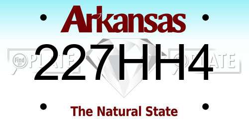 227HH4 Arkansas License Plate