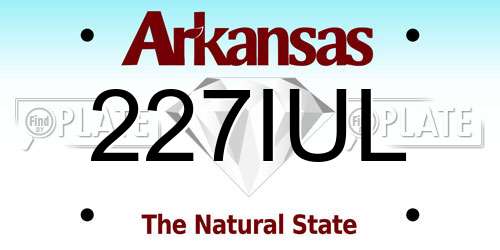 227IUL Arkansas License Plate