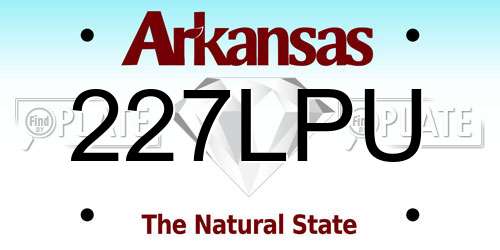 227LPU Arkansas License Plate