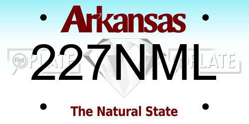 227NML Arkansas License Plate