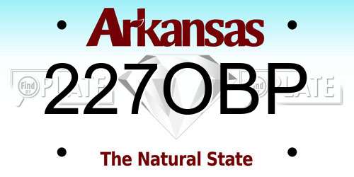 227OBP Arkansas License Plate