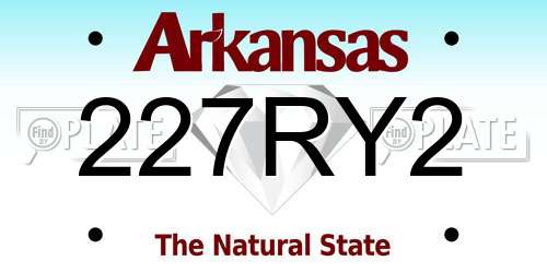 227RY2 Arkansas License Plate